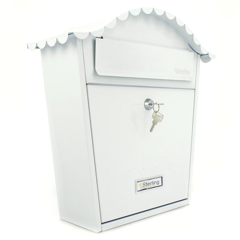 Zareema Classic White Wall-Mounted Post Box – Secure & Weatherproof Mailbox