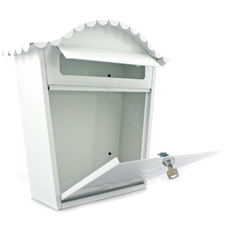 Zareema Classic White Wall-Mounted Post Box – Secure & Weatherproof Mailbox - Image 2